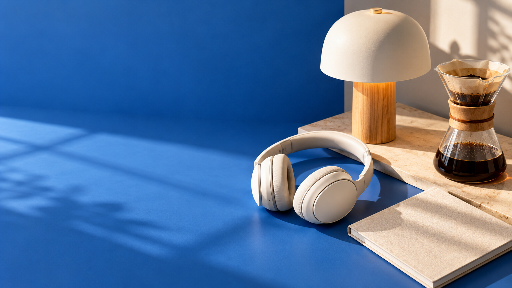 Everyday home and technology products arranged for an editorial buying guide